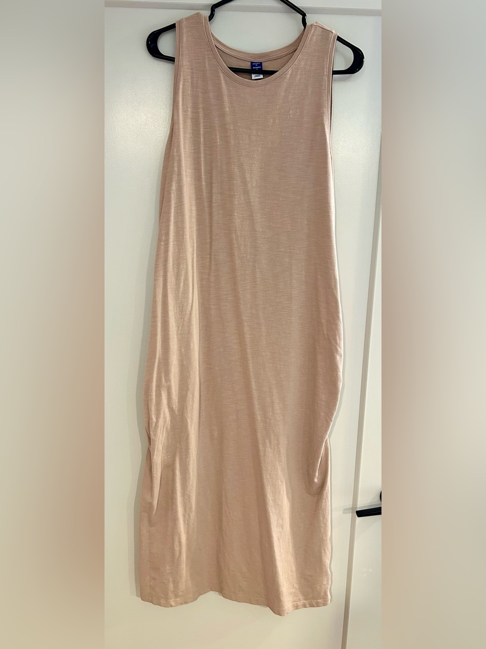 Sleeveless Midi Tank Maternity Dress in Blush